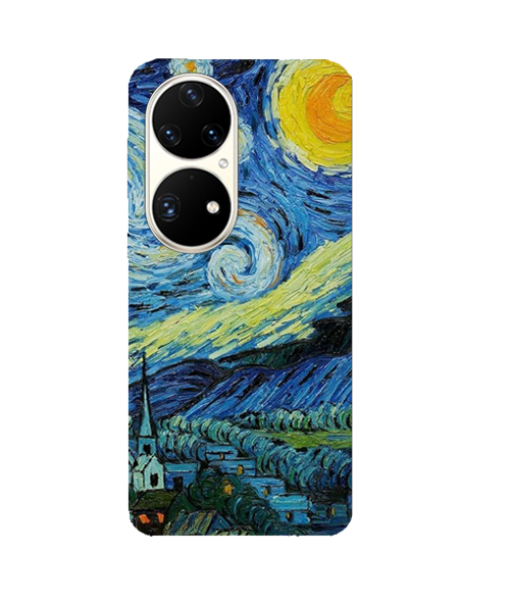 Husa Huawei P50, Silicon Premium, Van Gogh - Starry Night